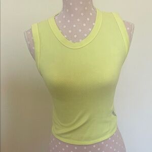 Yellow Free People Sleeveless Ribbed Tank Top